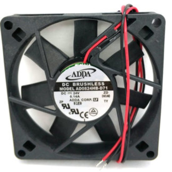 ADDA AD0824HB-D71 24v 0.14a 80*80*15MM 80MM 2wire cooling fan ADDA AD0824HB-D71 24v 0.14a 80*80*15MM 80MM 2wire cooling fan