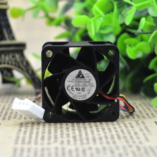 Delta FFB0412SHN DC12V 0.60A 40x40x28mm PWM Server Inverter Axial Cooling Fan Delta FFB0412SHN DC12V 0.60A 40x40x28mm PWM Server Inverter Axial Cooling Fan