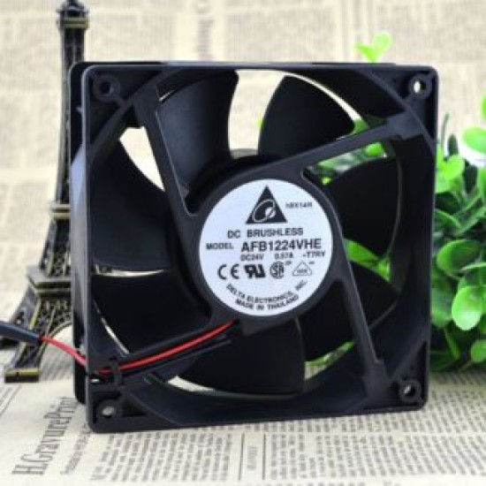 Delta AFB1224VHE 24V 0.57A 12cm120*120*38 2wire converter cooling fan Delta AFB1224VHE 24V 0.57A 12cm120*120*38 2wire converter cooling fan
