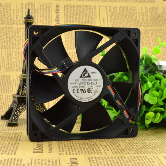 Delta AFC1248D DC48V 0.48A double ball 12CM industrial fan Delta AFC1248D DC48V 0.48A double ball 12CM industrial fan
