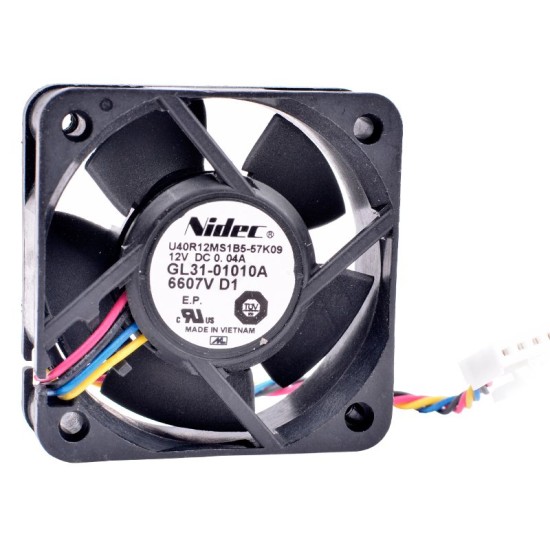 Nidec U40R12MS1B5-57K09 DC12V 0.04A quiet 4-wires cooling fan