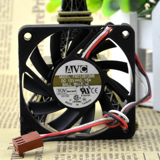 AVC F6010B12MS 60X60X10mm DC 12V 0.15A Dual Ball Bearing cooling fan AVC F6010B12MS 60X60X10mm DC 12V 0.15A Dual Ball Bearing cooling fan