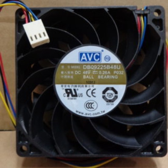 AVC DB09225B48U -P032 9CM 48V 0.26A four-wire cooling fan AVC DB09225B48U -P032 9CM 48V 0.26A four-wire cooling fan
