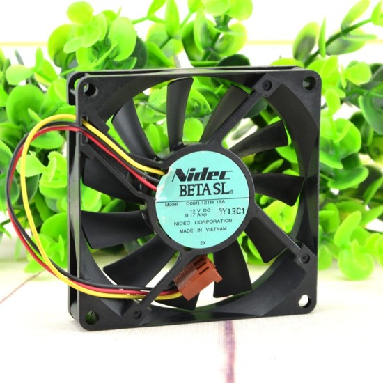 Nidec D08R-12TH 18A 12V 0.17A 8CM three-wire cooling fan Nidec D08R-12TH 18A 12V 0.17A 8CM three-wire cooling fan