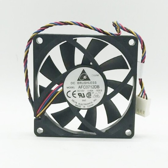 Delta AFC0712DB 7015 70*70*15MM DC 12V 0.45A 7CM 4-pin PWM Computer CPU Axial Cooling Fan Delta AFC0712DB 7015 70*70*15MM DC 12V 0.45A 7CM 4-pin PWM Computer CPU Axial Cooling Fan