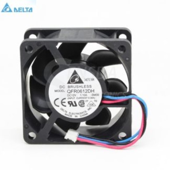 Delta QFR0612DH 60mm 1.1A DC 12V 3-pin axial cooling fan Delta QFR0612DH 60mm 1.1A DC 12V 3-pin axial cooling fan