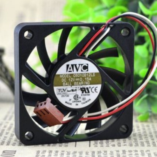 AVC C6010B12LS 60*60*10 6CM 12V 0.15A three wire double ball fan AVC C6010B12LS 60*60*10 6CM 12V 0.15A three wire double ball fan