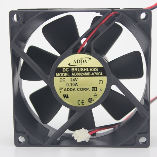 ADDA AD0824MB-A70GL 24V 0.10A 8CM Inverter Double Ball Cooling Fan ADDA AD0824MB-A70GL 24V 0.10A 8CM Inverter Double Ball Cooling Fan