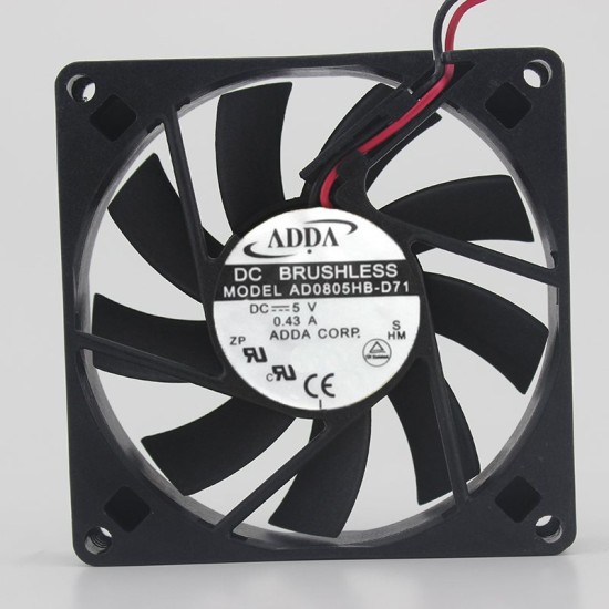 ADDA AD0805HB-D71 DC5V 0.43A chassis cooling fan ADDA AD0805HB-D71 DC5V 0.43A chassis cooling fan