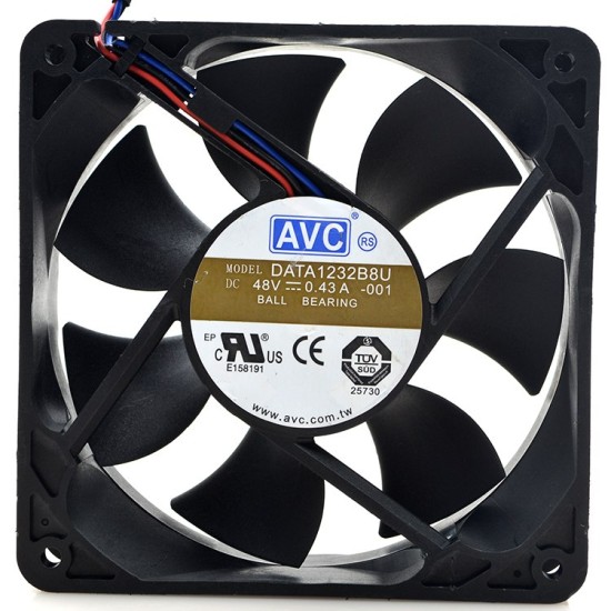 AVC DATA1232B8U -001 DC 48V 3-wire Server Square Fan AVC DATA1232B8U -001 DC 48V 3-wire Server Square Fan