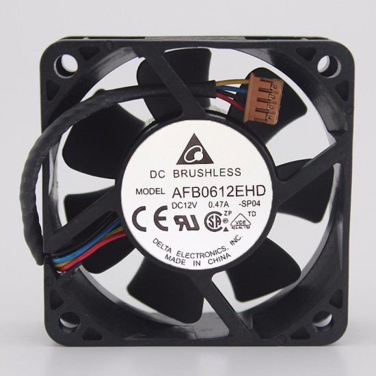 Delta AFB0612EHD DC12V 0.47A 6CM 4-line Double Ball Cooling Fan Delta AFB0612EHD DC12V 0.47A 6CM 4-line Double Ball Cooling Fan