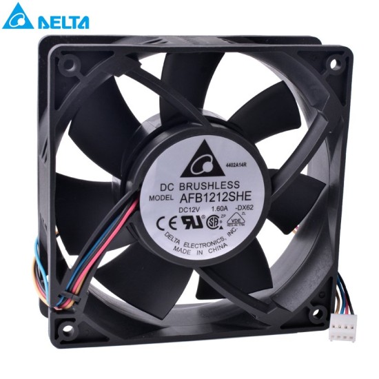 DELTA AFB1212SHE 12V 1.6A 4-wire 4Pin PWM double ball bearing cooling fan DELTA AFB1212SHE 12V 1.6A 4-wire 4Pin PWM double ball bearing cooling fan