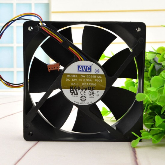 AVC DA12025B12L DC12V 0.3A 4-Pin Case Cooling Fan AVC DA12025B12L DC12V 0.3A 4-Pin Case Cooling Fan