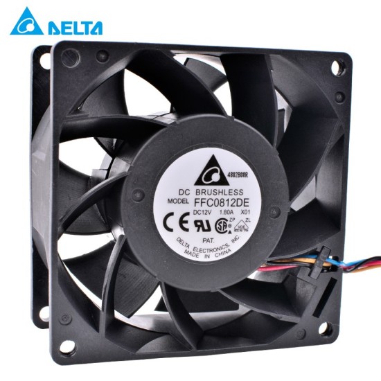 Delta FFC0812DE 12V 1.80A Dual ball 4-wire PWM flow cooling fan Delta FFC0812DE 12V 1.80A Dual ball 4-wire PWM flow cooling fan