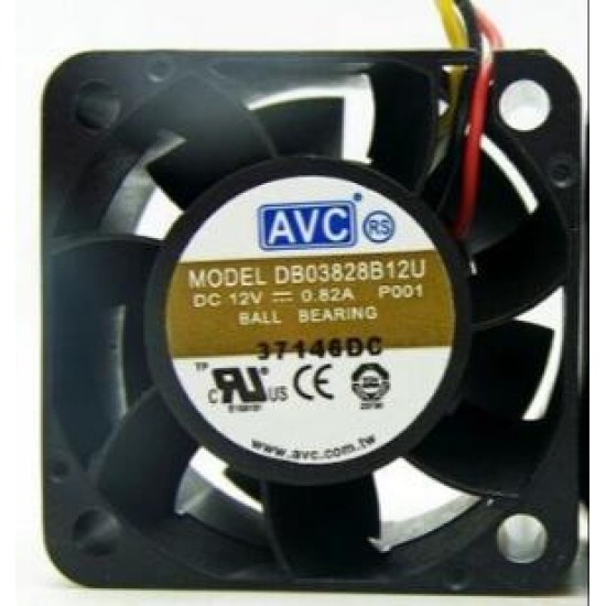 AVC DB03828B12U 12V 0.82A 3-wire server chassis cooling fan