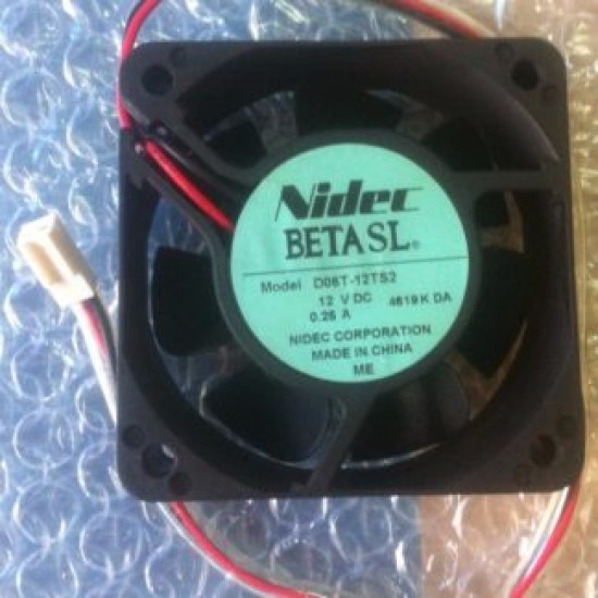 NIDEC D06T-12TS2 60*60*25mm DC12V 0.25A 2Wire Inverter Cooling Fan NIDEC D06T-12TS2 60*60*25mm DC12V 0.25A 2Wire Inverter Cooling Fan
