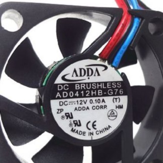 ADDA AD0412HB-G76 DC12V 0.1A 3-wires Cooling Fan ADDA AD0412HB-G76 DC12V 0.1A 3-wires Cooling Fan