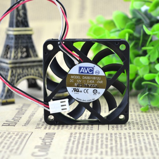 AVC DA06010B12U DC12V 0.40A 6CM 3-wires dual ball bearing cooling fan AVC DA06010B12U DC12V 0.40A 6CM 3-wires dual ball bearing cooling fan