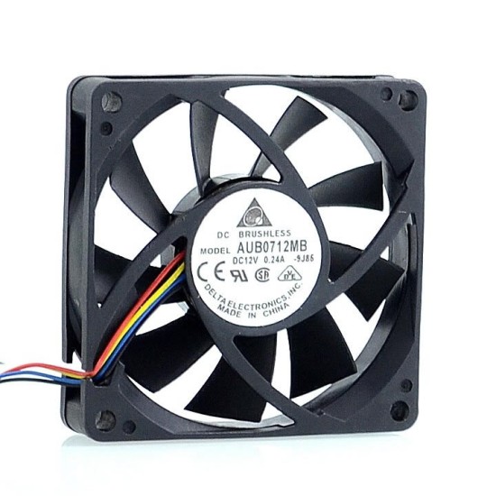 Delta AUB0712MB 12V 0.24A 7cm 4-pin PWM CPU cooling fan Delta AUB0712MB 12V 0.24A 7cm 4-pin PWM CPU cooling fan