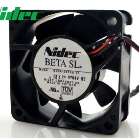 Nidec D06A-24TS8 01 24V 0.15A 6CM 2-wire dual ball bearing fan