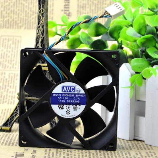 AVC DS08025T12UP033 DC12V 0.7A 4-Wires Axial Cooling Fan AVC DS08025T12UP033 DC12V 0.7A 4-Wires Axial Cooling Fan
