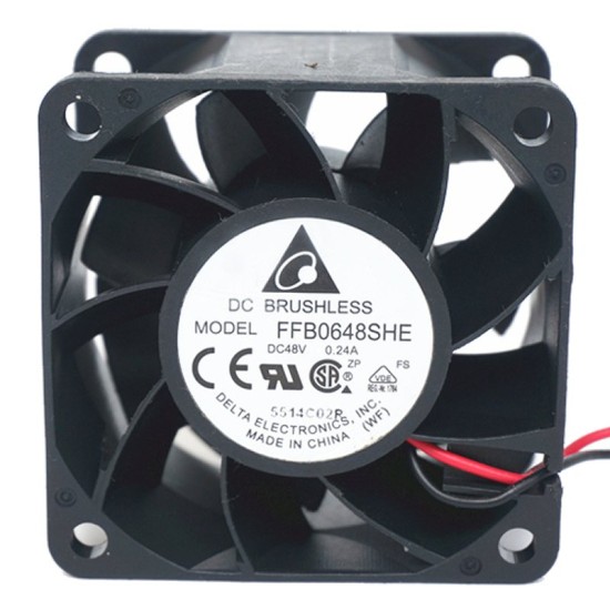 Delta FFB0648SHE 48V 0.24A 60*60*38mm 3-line Double Ball Bearing Cooling Fan Delta FFB0648SHE 48V 0.24A 60*60*38mm 3-line Double Ball Bearing Cooling Fan