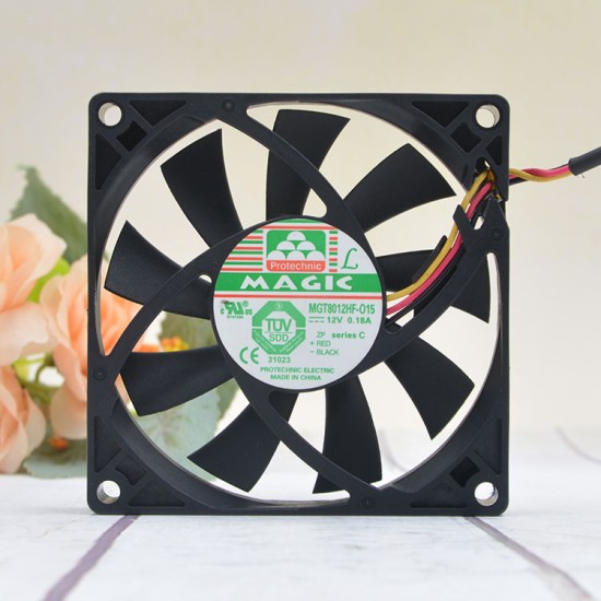 Magic MGT8012HF-015 DC12V 0.18A three-wire cooling fan Magic MGT8012HF-015 DC12V 0.18A three-wire cooling fan