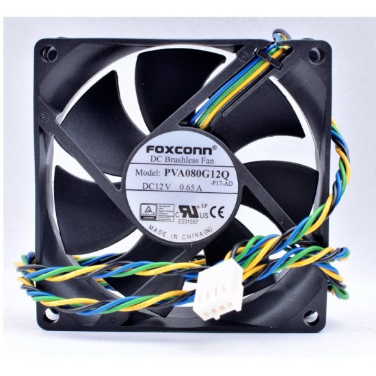 Foxconn PVA080G12Q P01-AD DC Brushless Fan 12V 0.65A  100mm 80x80x25mm Server Square Cooling Fan