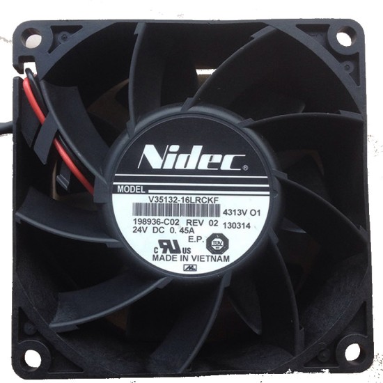 Nidec V35132-16LRCKF DC24V 0.45A 2-wire Cooling Fan Nidec V35132-16LRCKF DC24V 0.45A 2-wire Cooling Fan